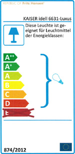 Energieeffizienzklassen A++ bis D auf einer Skala von A++ (höchste Effizienz) bis E (geringste Effizienz)