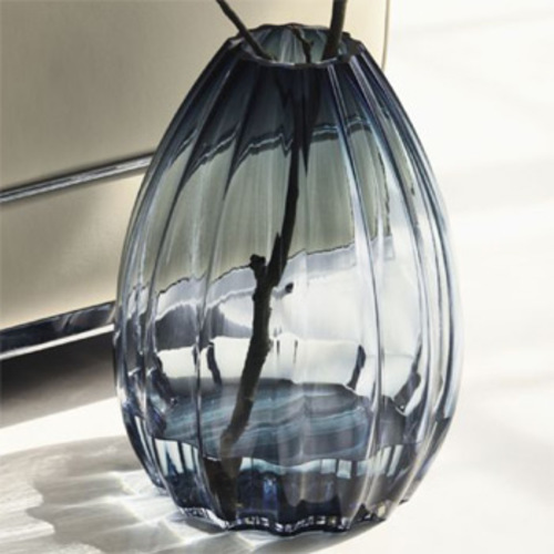 2Lips blaue Bodenvase Höhe 45 cm - Holmegaard - Maria Kariis Tischvase aus Glas