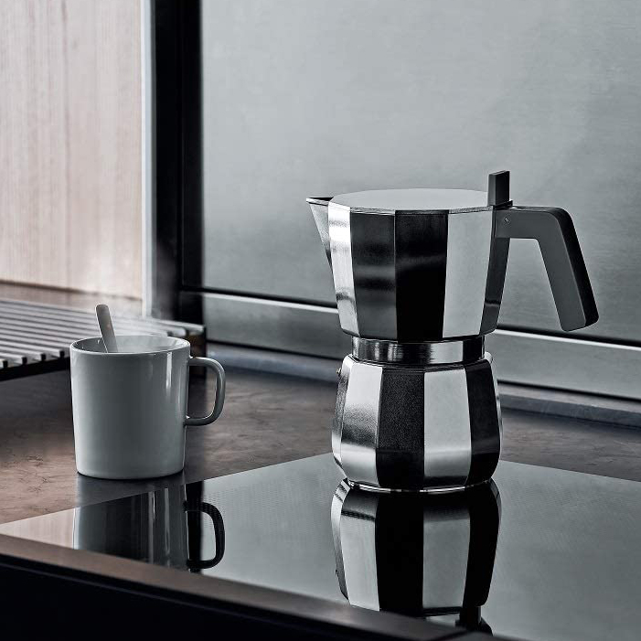 Moka DC06/9 FM Espressokocher für 9 Tassen Induktionsgeeignet - Alessi DC06/9 FM - David Chipperfield