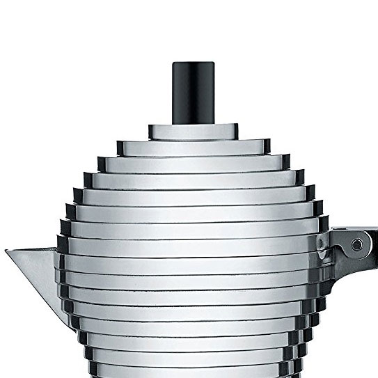 Pulcina Espressomaschine mit schwarzem Henkel [1 Tasse] - Alessi MDL02/1 B - Michele de Lucchi