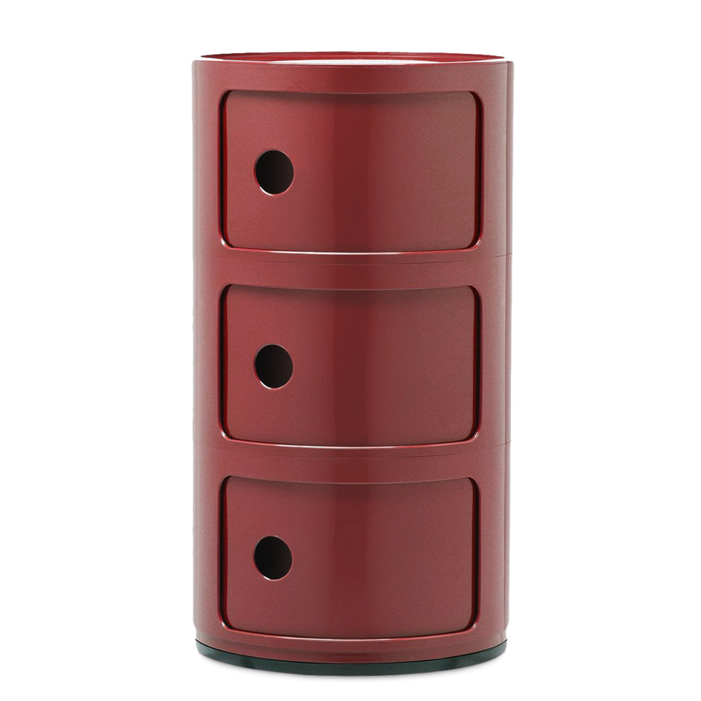 Componibili New Colors 3 Fächer Burgundy - Kartell 4967BO - Anna Castelli Ferrieri