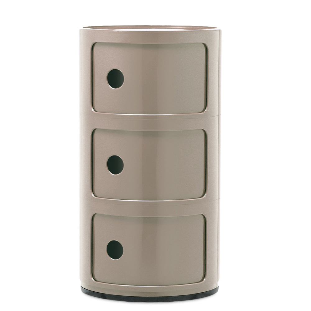 Componibili New Colors 3 Fächer Dove Gray/ Taubengrau - Kartell 4967TO - Anna Castelli Ferrieri