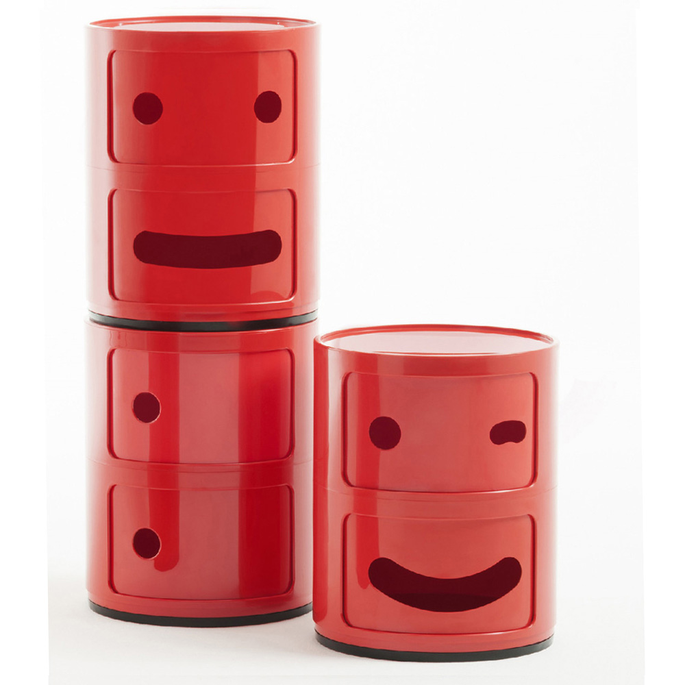 Componibili Smile OCC Zwinker 2er Kommode Rot [Augenzwinkern] - Kartell 4926 10 - Fabio Novembre Tribute to Anna Castelli Ferrieri