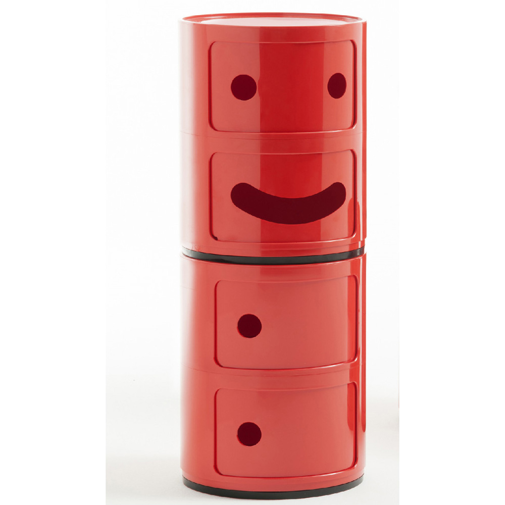 Componibili Smile 2er Kommode Rot [Lachender Mund] - Kartell 4924 10 - Fabio Novembre Tribute to Anna Castelli Ferrieri