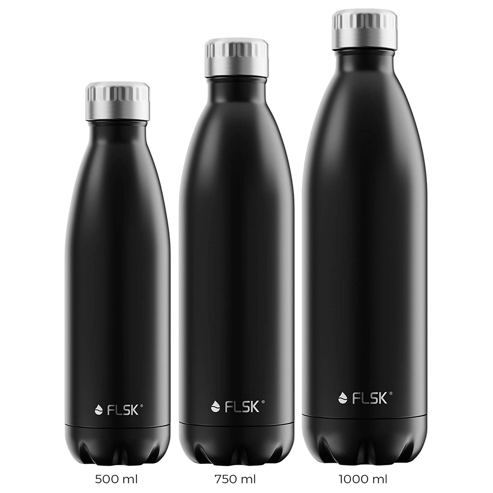 FLSK Trinkflasche BLCK Black / Schwarz [1000 ml] - FLSK 1010-1000-0014 - FLSK Werksdesign
