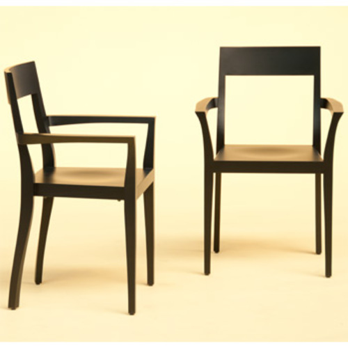 Flankenschnittstuhl F/05 mit Armlehnen Schwarz - Schindlersalmerón