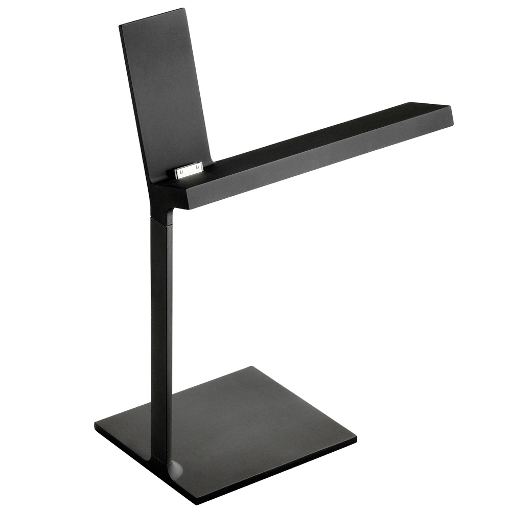 D'E-Light schwarze Tischleuchte / Ladestation für iPod, iPhone, iPad - Flos - Philippe Starck