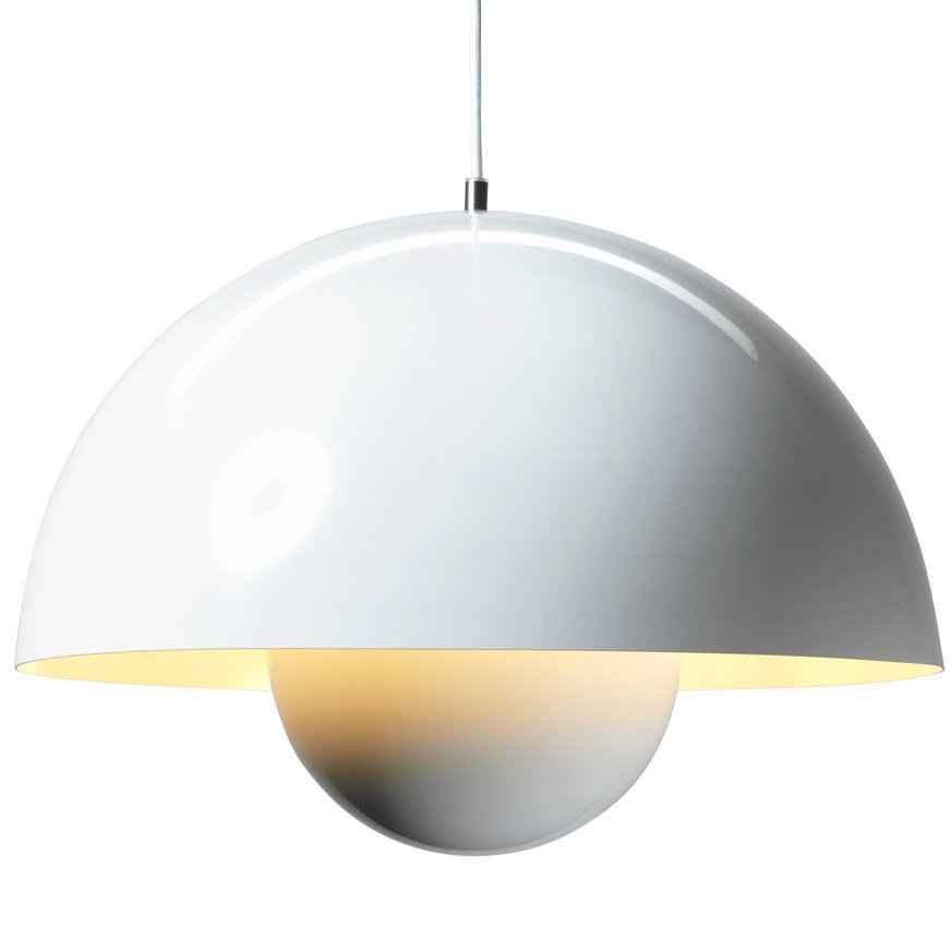 FlowerPot VP2 Weiß Pendelleuchte [Durchmesser 50 cm] - &Tradition 207630 - Verner Panton