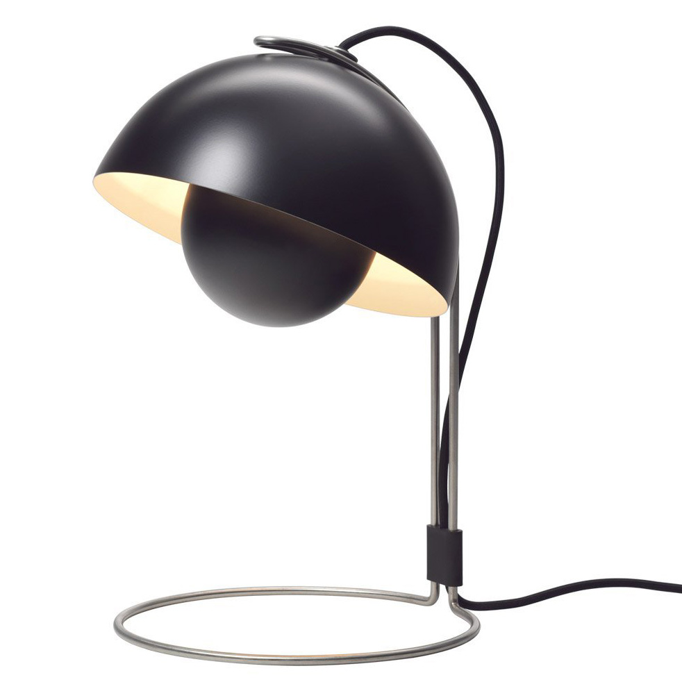 FlowerPot VP4 Matt Schwarz Tischleuchte - &Tradition 20739501 - Verner Panton