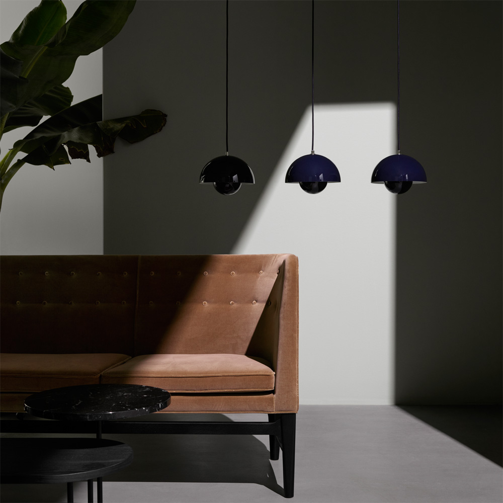 Flowerpot VP1 Pendelleuchte Matt Schwarz - &Tradition 20709501 - Verner Panton