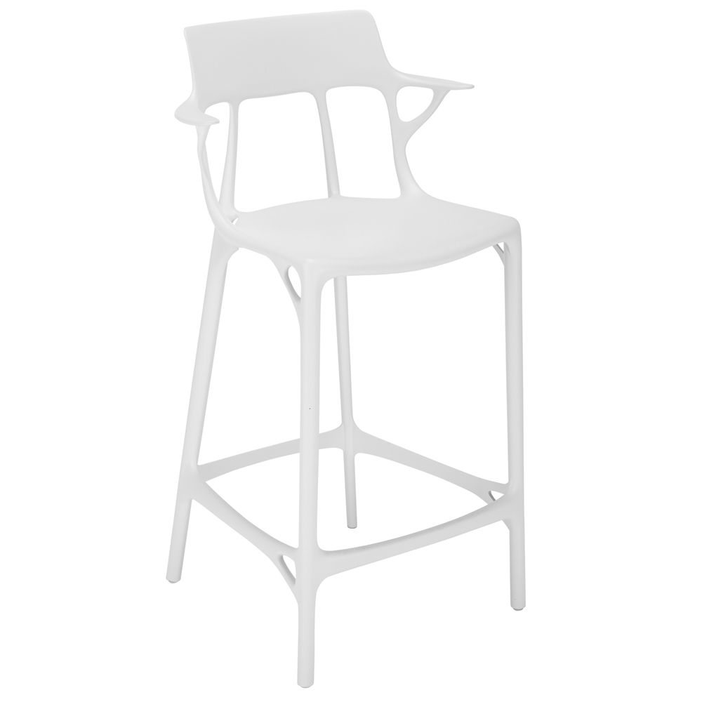 A.I. Stool Recycled Sitzhocker Weiß [Höhe 65 cm] - Kartell 5888BI - Philippe Starck