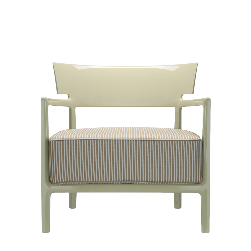 Cara Armchair Outdoor Sessel Blassgrünes Gestell [Beige Dyed Stoffbezug] - Kartell 58442I - Philippe Starck & Sergio Schito