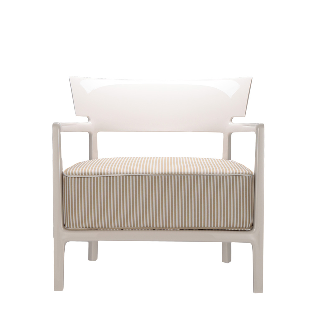 Cara Armchair Outdoor Sessel Elfenbein Gestell [Beige Dyed Stoffbezug] - Kartell 58441I - Philippe Starck & Sergio Schito
