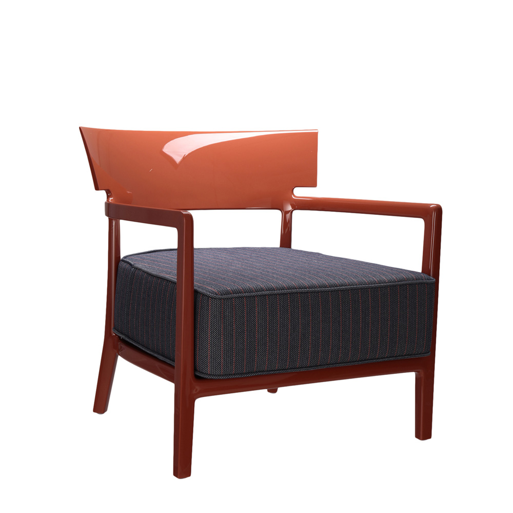 Cara Armchair Outdoor Sessel Rostbraunes Gestell [Blau Orange Dyed Stoffbezug] - Kartell 58443M - Philippe Starck & Sergio Schito