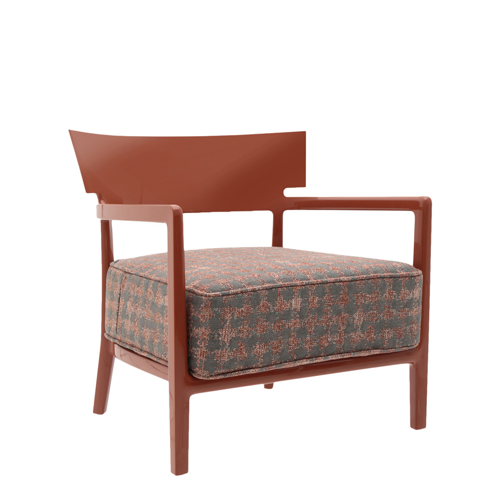 Cara Armchair Sessel Rostbraunes Gestell [Rostbraun-Beige Fancy Stoffbezug] - Kartell 58433G - Philippe Starck & Sergio Schito