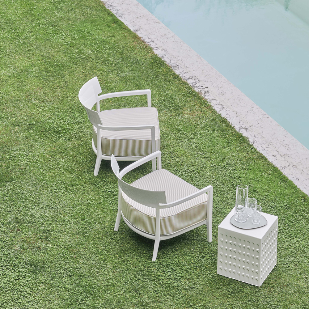 Cara Armchair Outdoor Sessel Schwarzes Gestell [Beige Dyed Stoffbezug] - Kartell 58444I - Philippe Starck & Sergio Schito