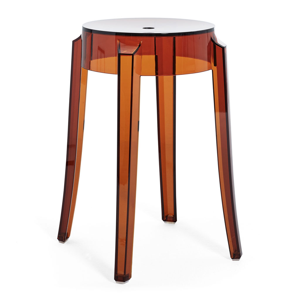Charles Ghost Hocker Bernstein [Sitzhöhe 46 cm] - Kartell 4897Z2 - Philippe Starck