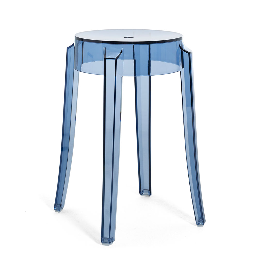 Charles Ghost Hocker Staubblau [Sitzhöhe 46 cm] - Kartell 4897Z4 - Philippe Starck