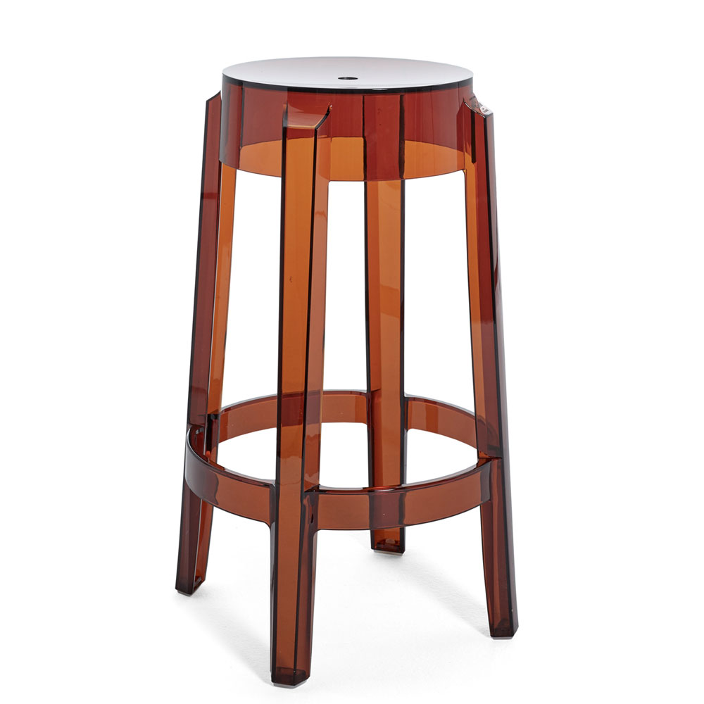 Charles Ghost Barhocker Bernstein [Sitzhöhe 65 cm] - Kartell 4898Z2 - Philippe Starck