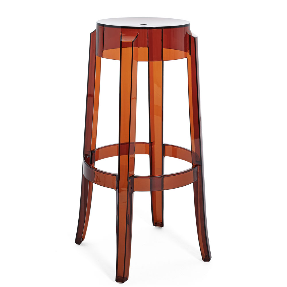 Charles Ghost Barhocker Bernstein [Sitzhöhe 75 cm] - Kartell 4899Z2 - Philippe Starck