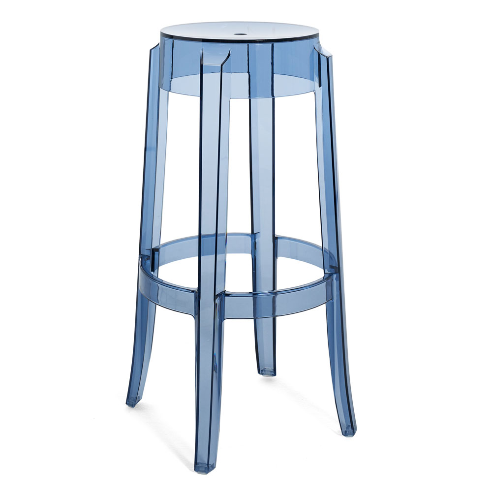 Charles Ghost Barhocker Staubblau [Sitzhöhe 75 cm] - Kartell 4899Z4 - Philippe Starck