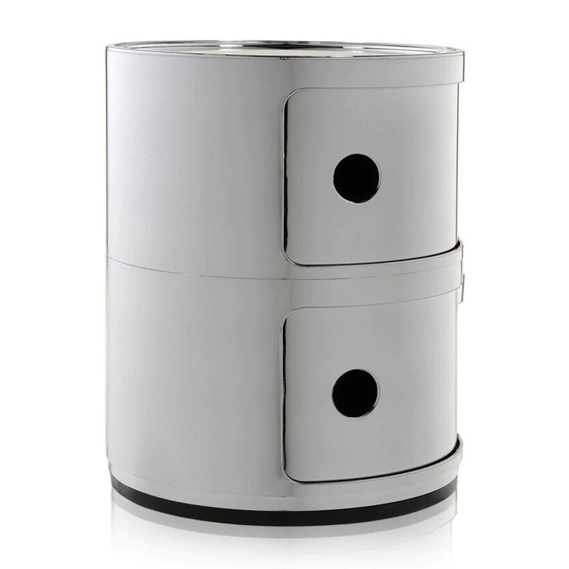 Componibili 2er Kommode Silber - Kartell 4966 SI - Anna Castelli Ferrieri