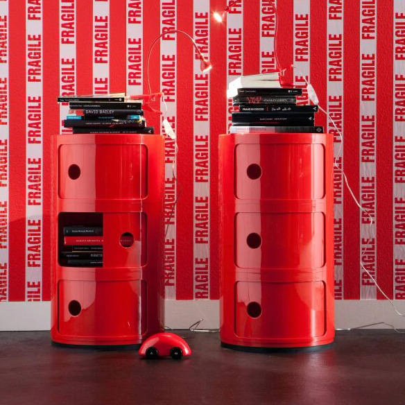 Componibili 2er Kommode Rot - Kartell 4966 10 - Anna Castelli Ferrieri