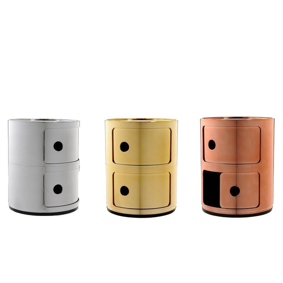 Componibili 2er Kommode Chrom - Kartell 5966 XX - Anna Castelli Ferrieri