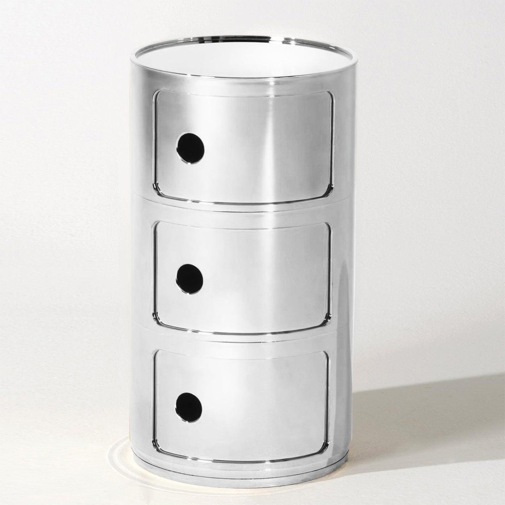 Componibili 3er Kommode Chrom - Kartell 5967 XX - Anna Castelli Ferrieri