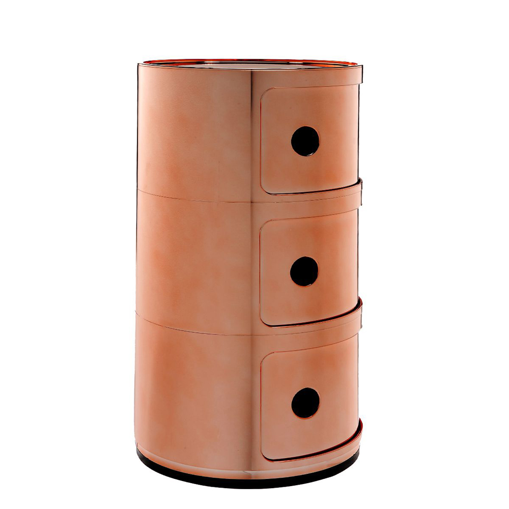 Componibili 3er Kommode Kupfer - Kartell 5967 RR - Anna Castelli Ferrieri