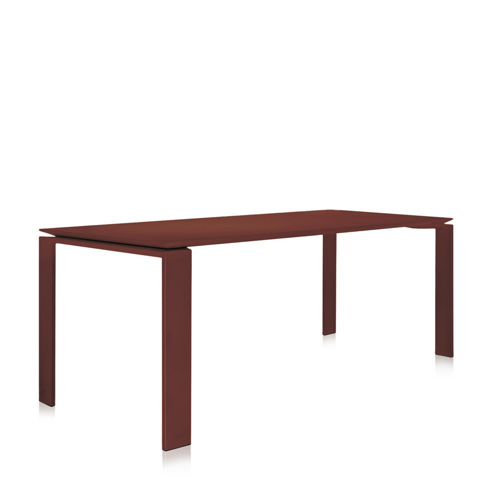 Four Fenix Soft-Touch Tisch in Beige / Burgund - Kartell 04514BE / 04514BO - Ferruccio Laviani