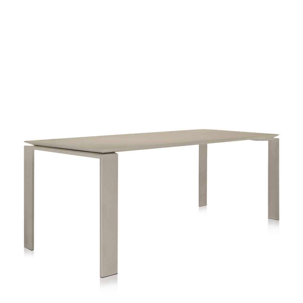 Four Fenix Soft-Touch Tisch in Beige / Burgund - Kartell 04514BE / 04514BO - Ferruccio Laviani