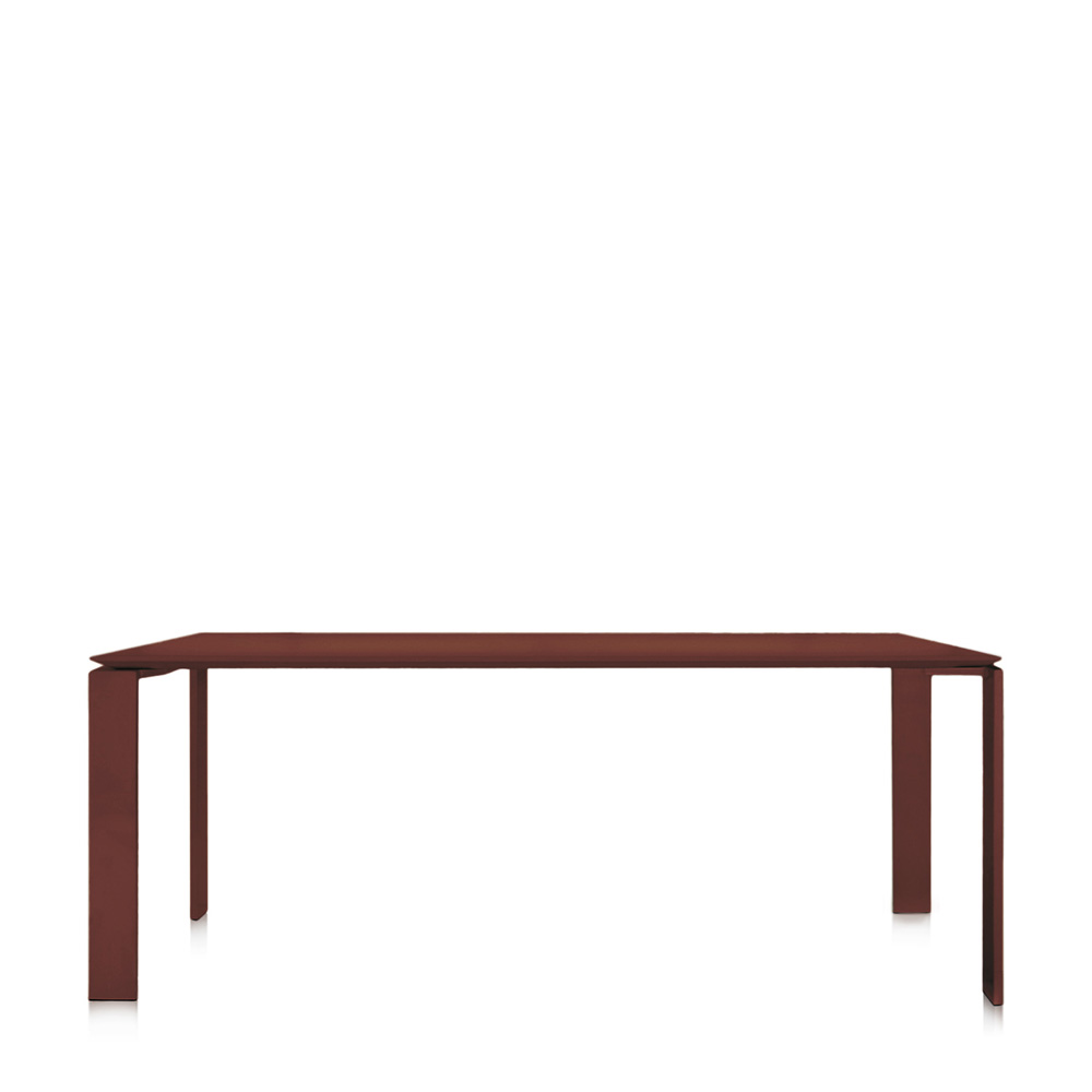 Four Fenix Soft-Touch Tisch in Beige / Burgund - Kartell 04514BE / 04514BO - Ferruccio Laviani