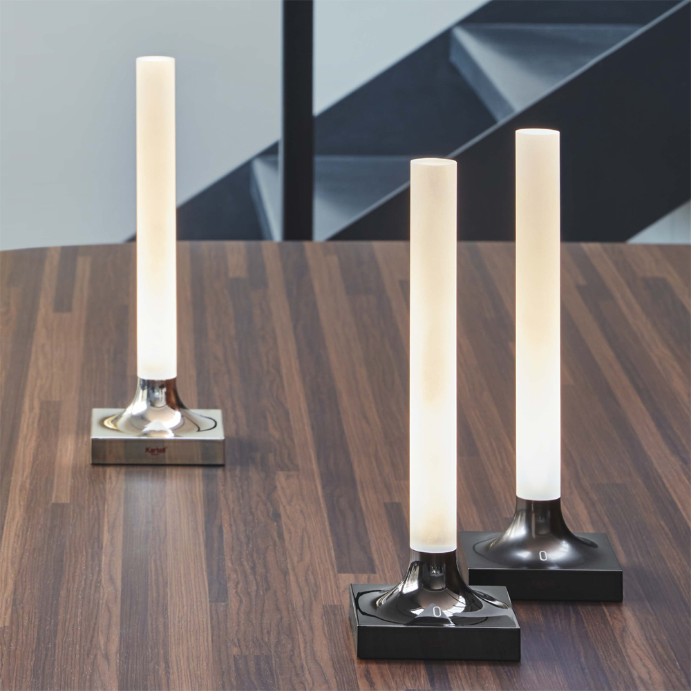 Goodnight Akku Tischleuchte Titan Poliert - Kartell 9560TT - Philippe Starck