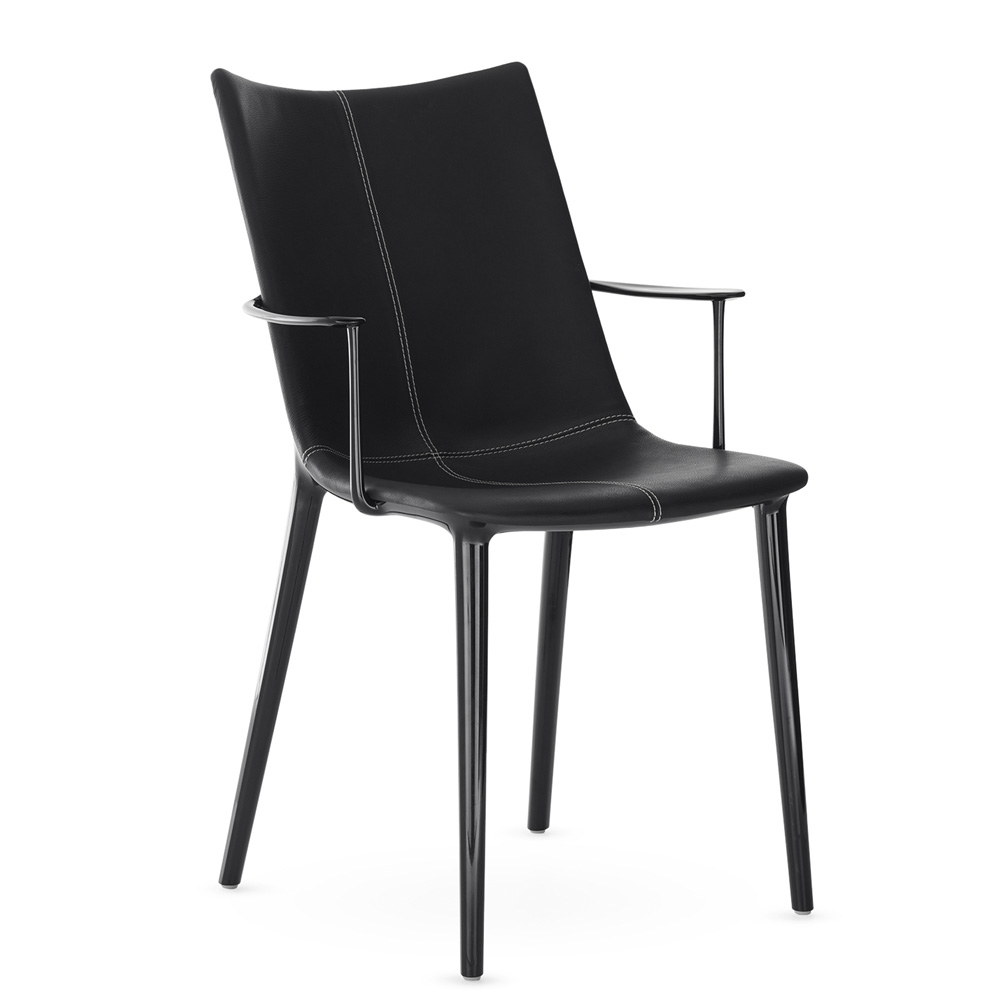 H.H.H. Eco-Friendly Texture Stuhl in Weiß/Tabak / Schwarz/Schwarz - Kartell 05918LB / 05918LN - Philippe Starck