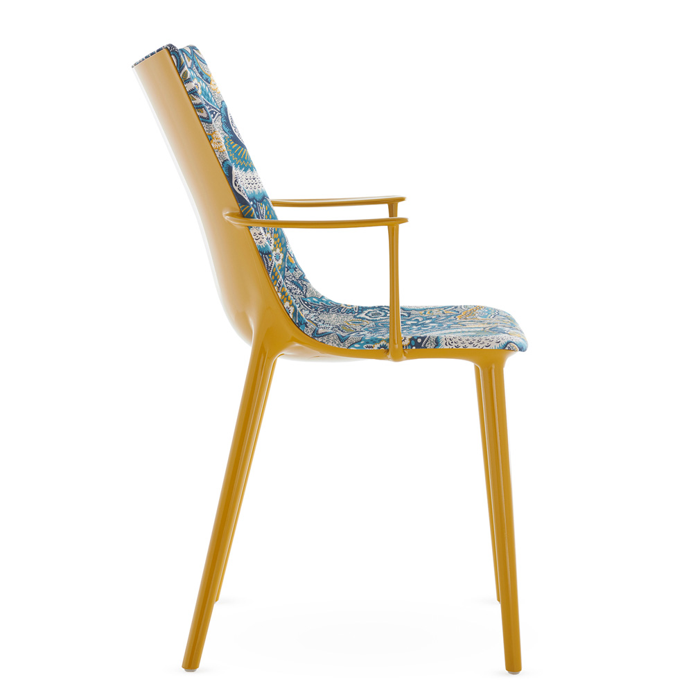 H.H.H. Upholstered Fabric Posterstuhl in Bordeaux / Weiß / Rostrot / Senfgelb / Blau / Grün - Kartell 05918XD / 05918BI / 05918RQ / 05918SR / 05918UM / 05918BE - Philippe Starck