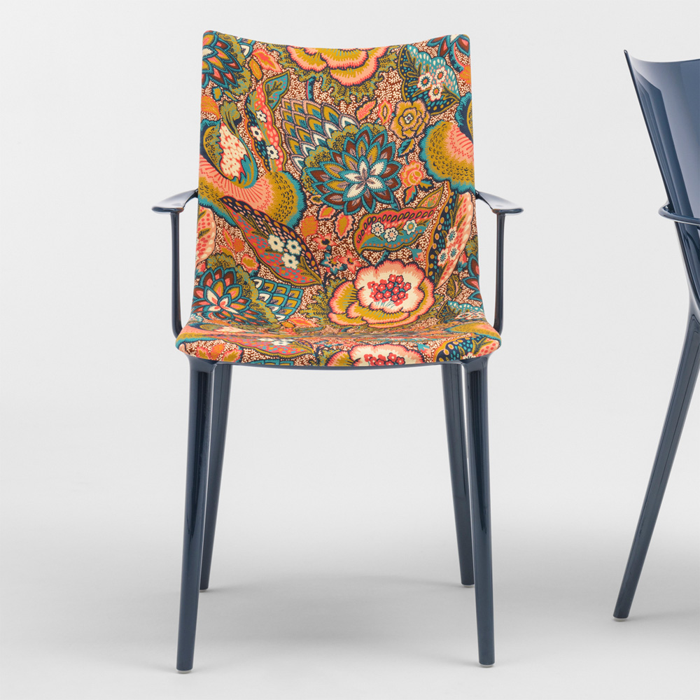 H.H.H. Upholstered Fabric Posterstuhl in Bordeaux / Weiß / Rostrot / Senfgelb / Blau / Grün - Kartell 05918XD / 05918BI / 05918RQ / 05918SR / 05918UM / 05918BE - Philippe Starck