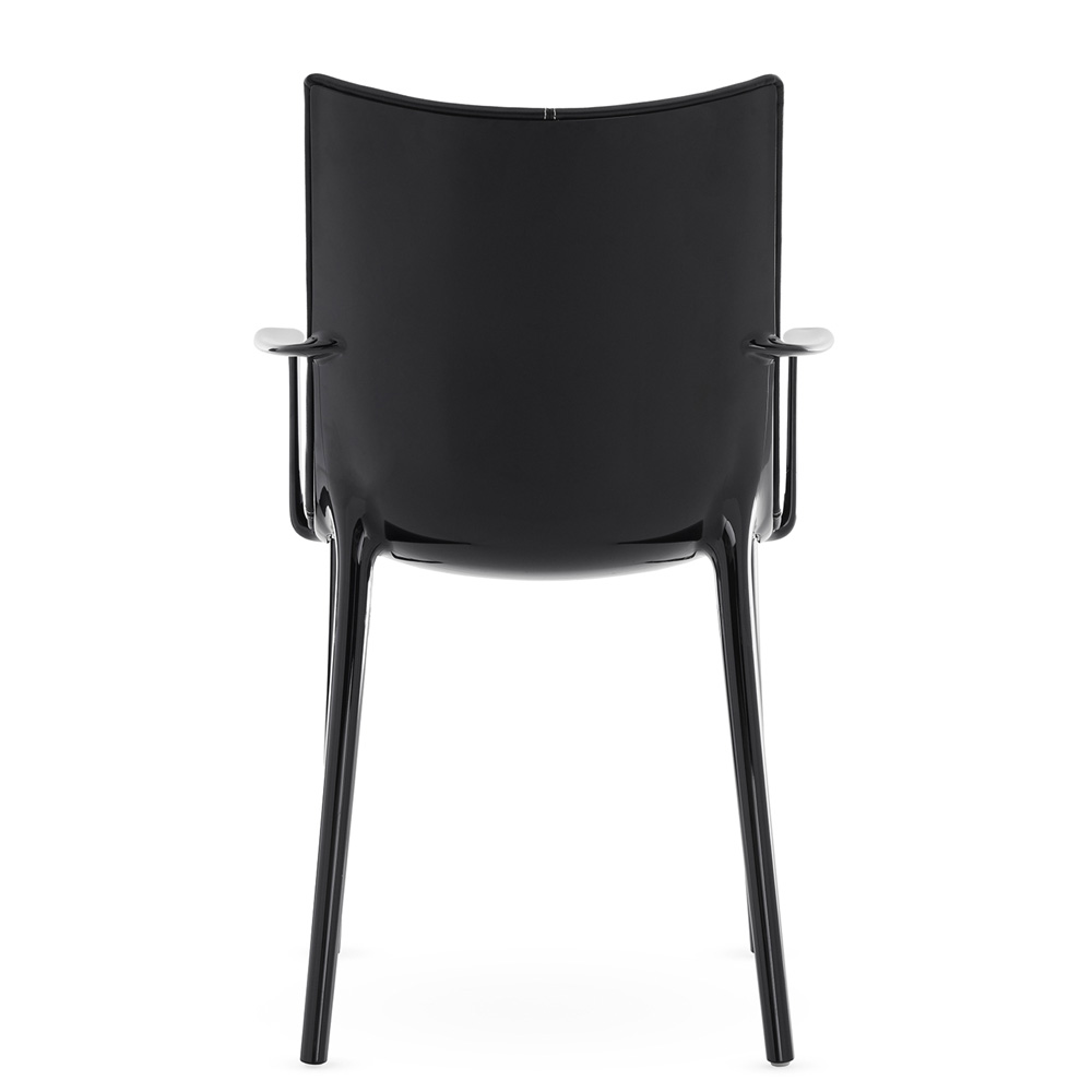 H.H.H. Leather Stuhl in Weiß/Leder / Schwarz/Schwarz - Kartell 05917BC / 05917NN - Philippe Starck