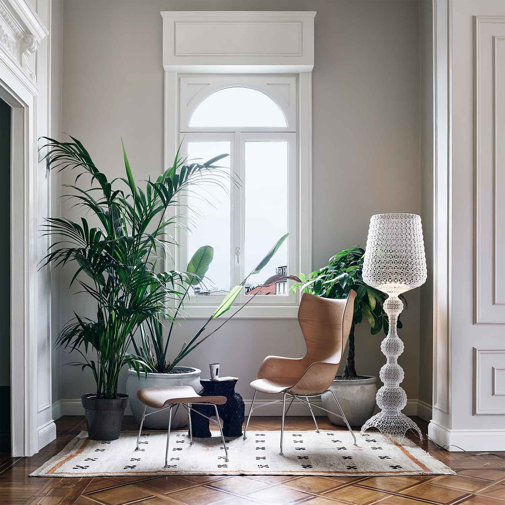 K/WOOD Lounger Buche Hell / Gestell Verchromt [Schwache Holzmaserung] - Kartell 4915 CC - Philippe Starck