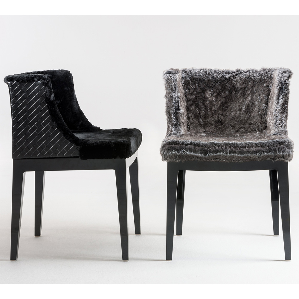 Mademoiselle Kravitz Stuhl mit schwazem Leder - Kartell - Philippe Starck