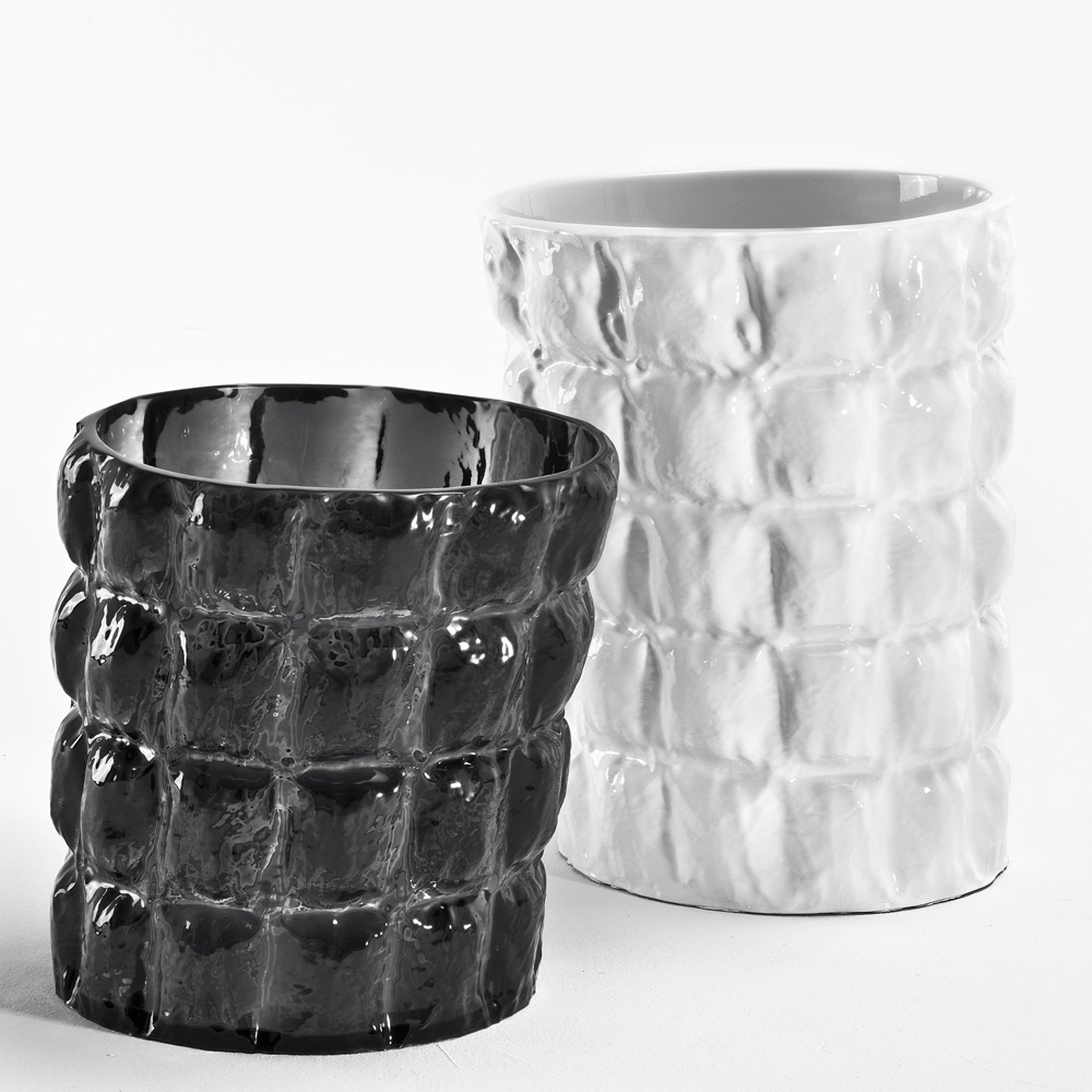 Matelassé Vase Deckend Weiß Glänzend - Kartell - Patricia Urquiola