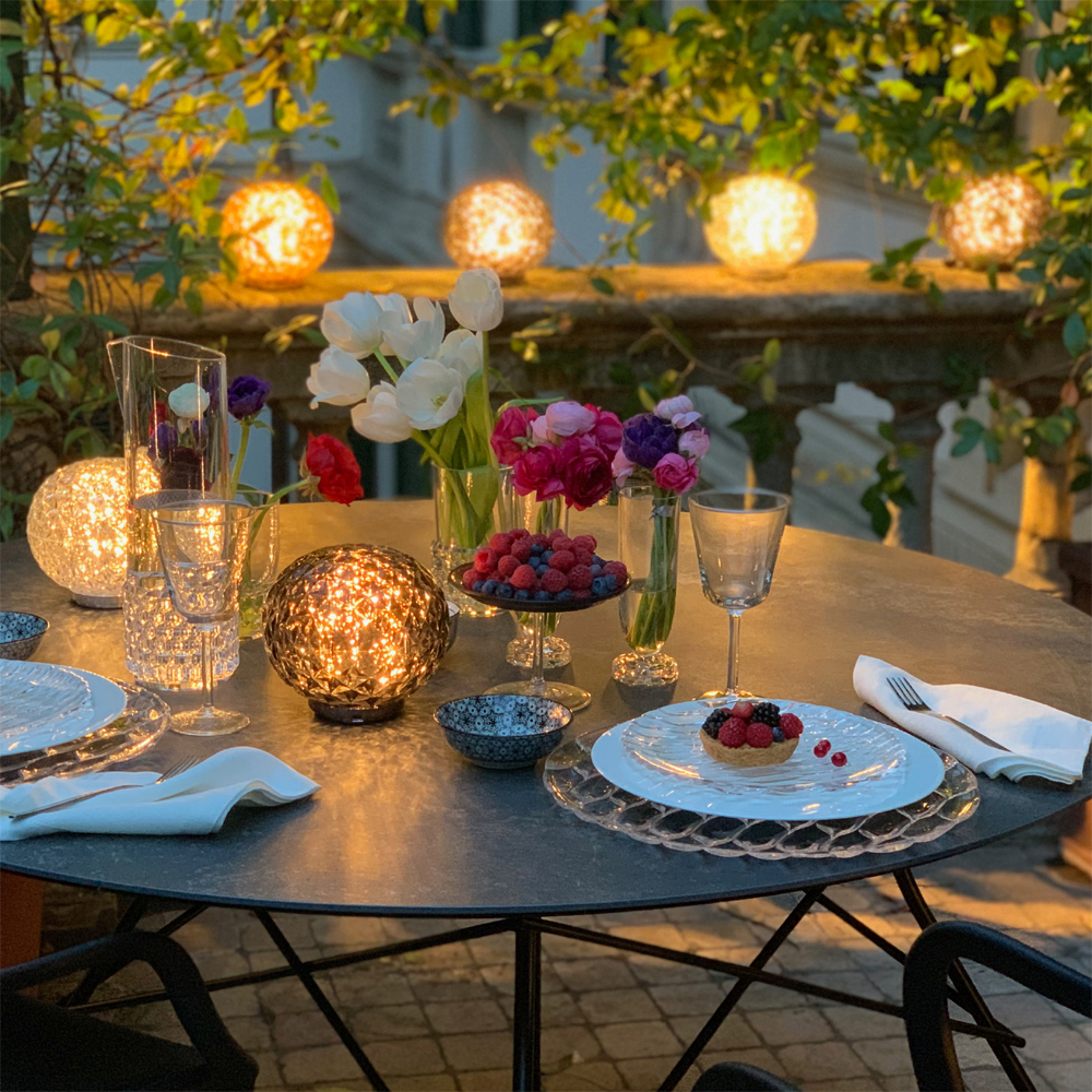 Mini Planet Battery Akkuleuchte Transparent Glasklar - Kartell 9410B4 - Tokujin Yoshioka