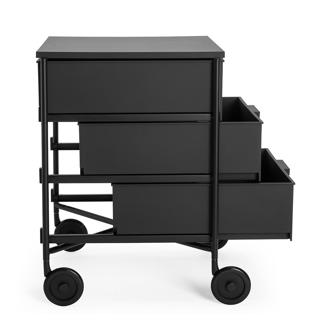 Mobil mit Rollen und 3 Schubladen Schwarz [Gestell Schwarz] - Kartell 201209 - Antonio Citterio & Oliver Löw