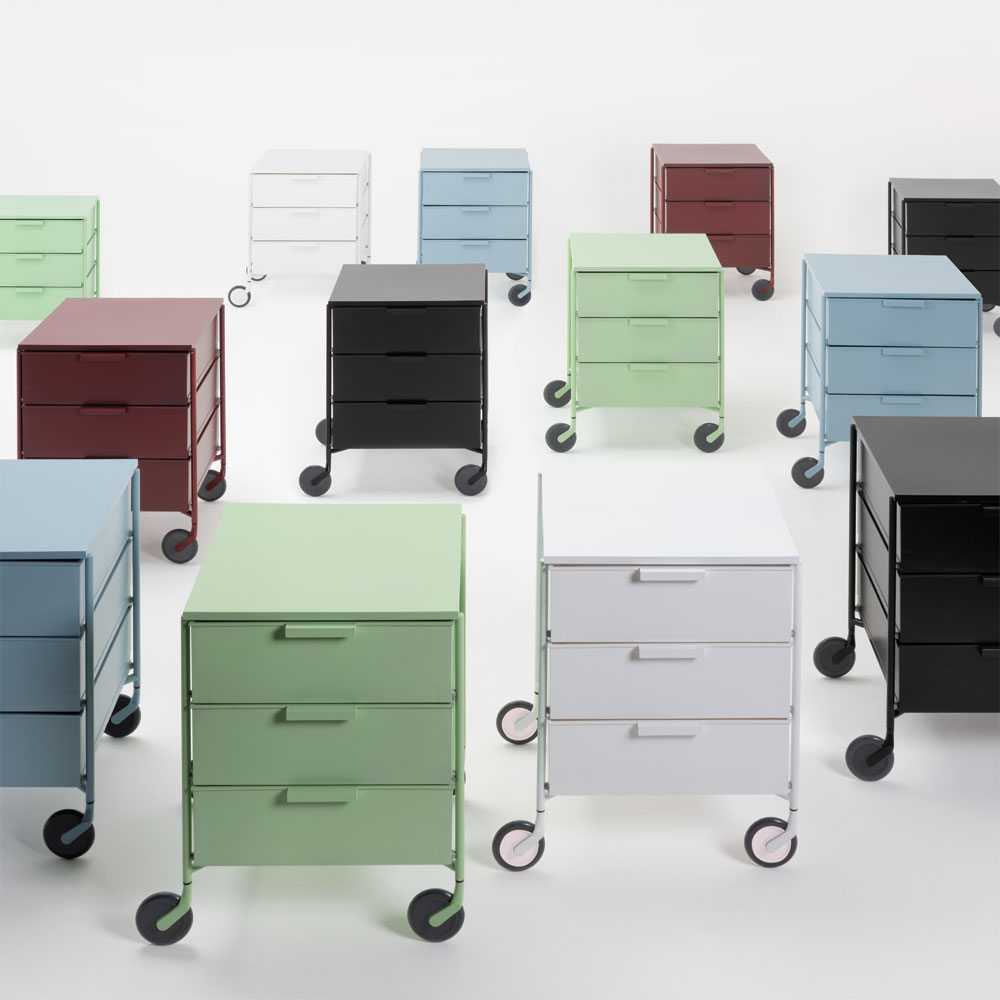 Mobil mit Rollen und 3 Schubladen Weiß [Gestell Weiß] - Kartell 201203 - Antonio Citterio & Oliver Löw