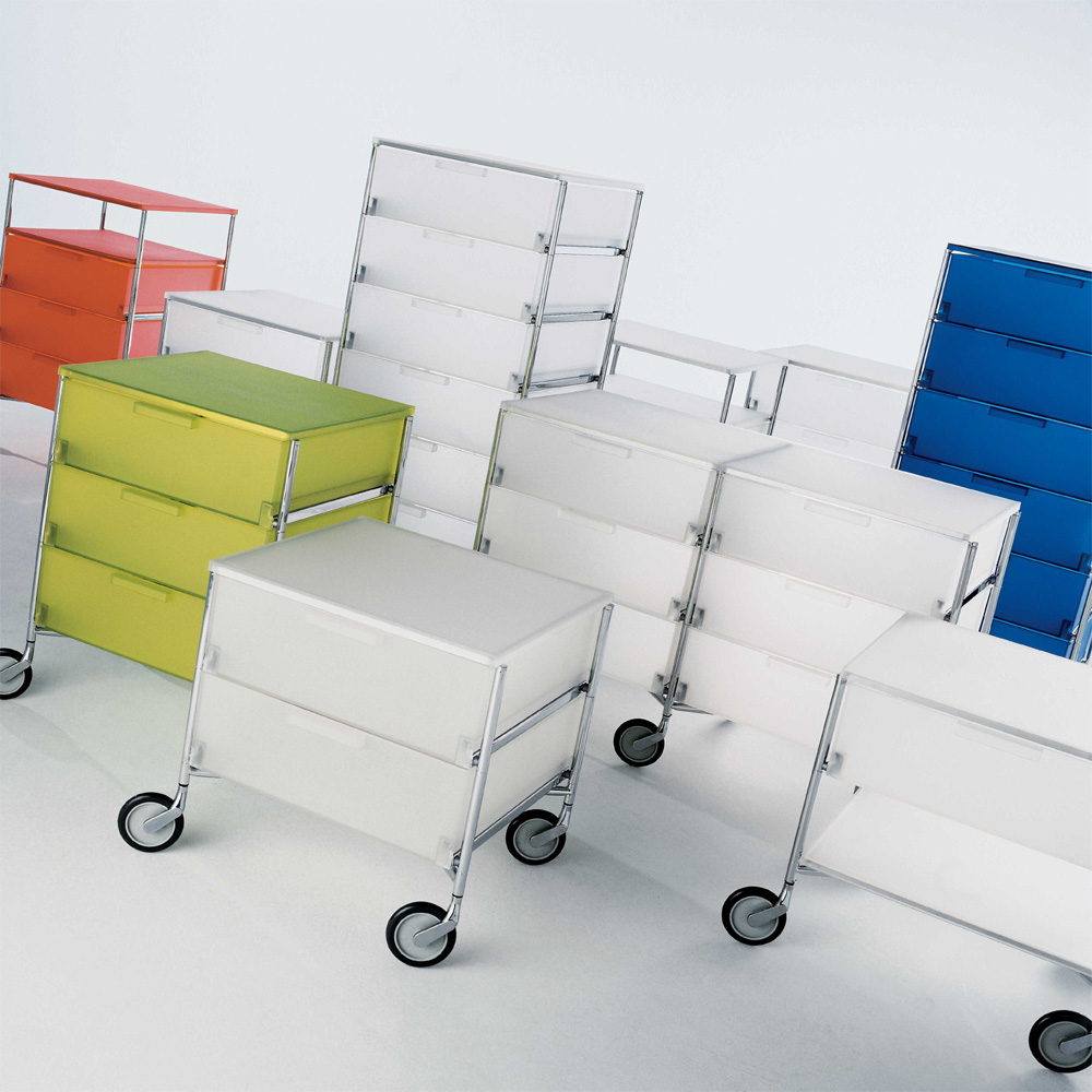 Mobil Container mit Rollen und 3 Schubladen Dunkelorange - Kartell - Antonio Citterio & Oliver Löw