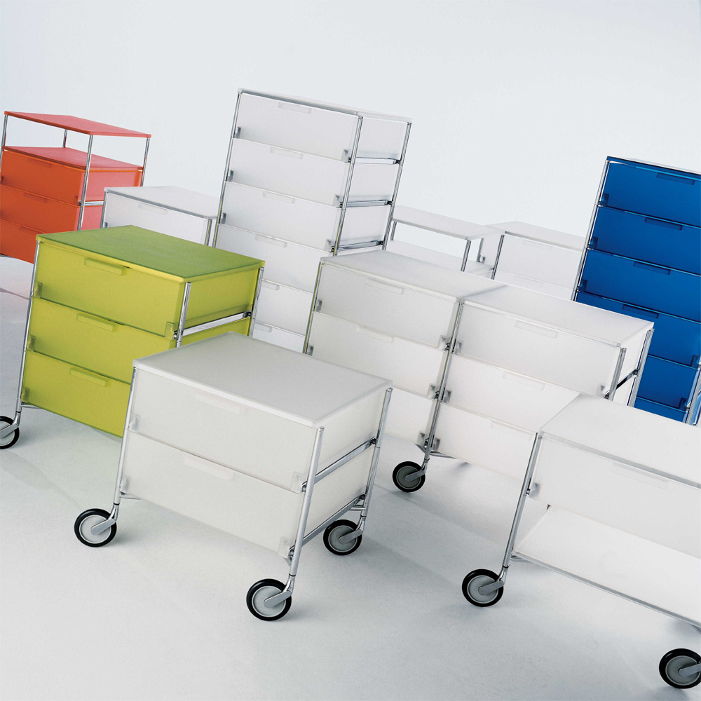 Mobil Container mit Rollen und 5 Eisfarbenen Schubladen - Kartell - Antonio Citterio & Oliver Löw