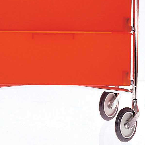 Mobil Container mit Rollen und 4 dunkelorangen Schubladen - Kartell - Antonio Citterio & Oliver Löw