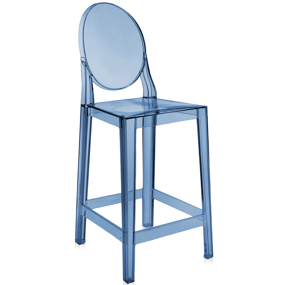 One More Barhocker in Bernstein / Puderblau [Sitzhöhe 65 cm] - Kartell 05890Z2 / 05890Z4 - Philippe Starck