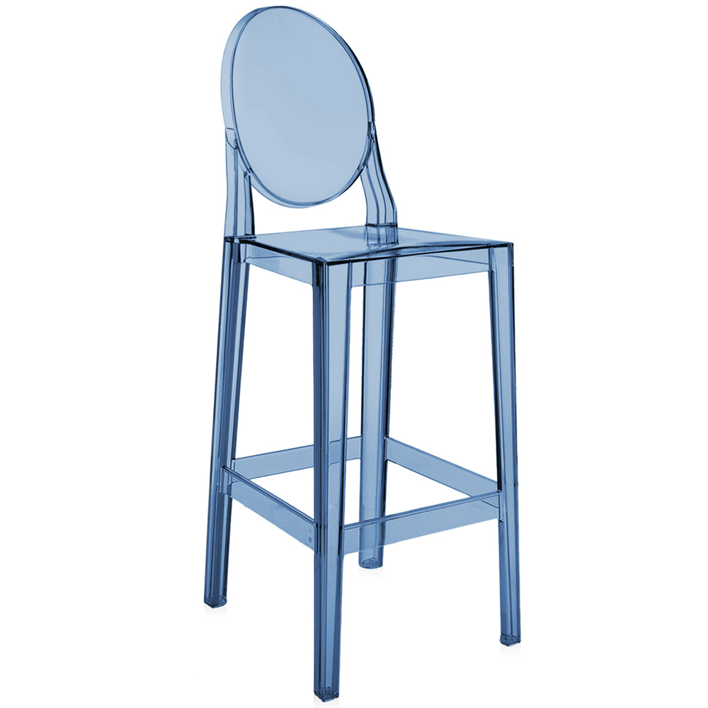 One More Barhocker in Bernstein / Puderblau [Sitzhöhe 75 cm] - Kartell 05891Z2 / 05891Z4 - Philippe Starck