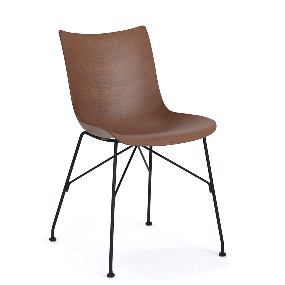 P/WOOD Stuhl Buche Dunkel / Gestell Schwarz [Schwache Holzmaserung] - Kartell 4911 SN - Philippe Starck